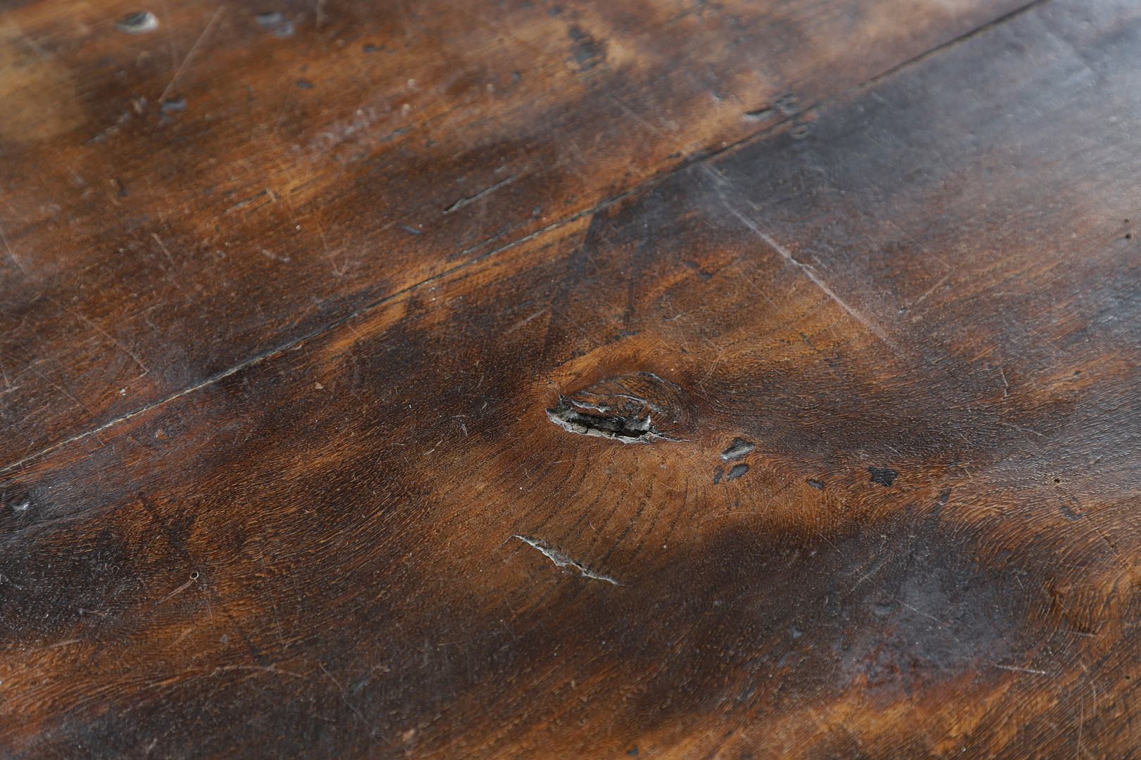 AN EARLY 20TH CENTURY OAK AND ELM REFECTORY TABLE. - Image 11 of 17