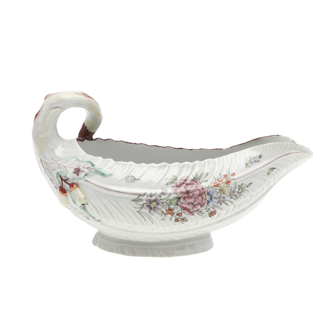 18THC WORCESTER 'COS LETTUCE' SAUCE BOAT. - Image 2 of 9