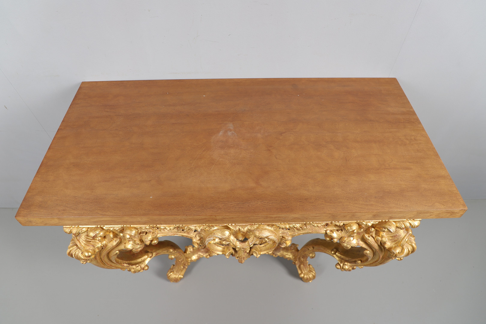A LOUIS XVI STYLE GILTWOOD CONSOLE TABLE. - Image 10 of 15