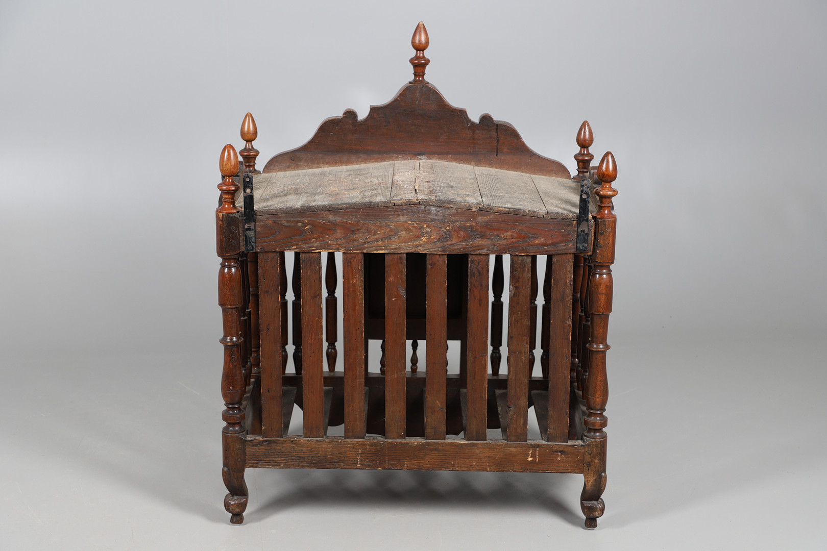 AN ANTIQUE FRENCH FRUITWOOD FOOD HUTCH. - Image 9 of 12