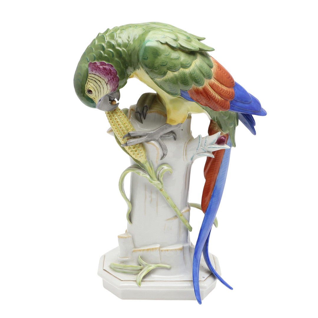 SCHWARZBURGER WERKSTATTEN - LARGE GERMAN PORCELAIN PARROT.