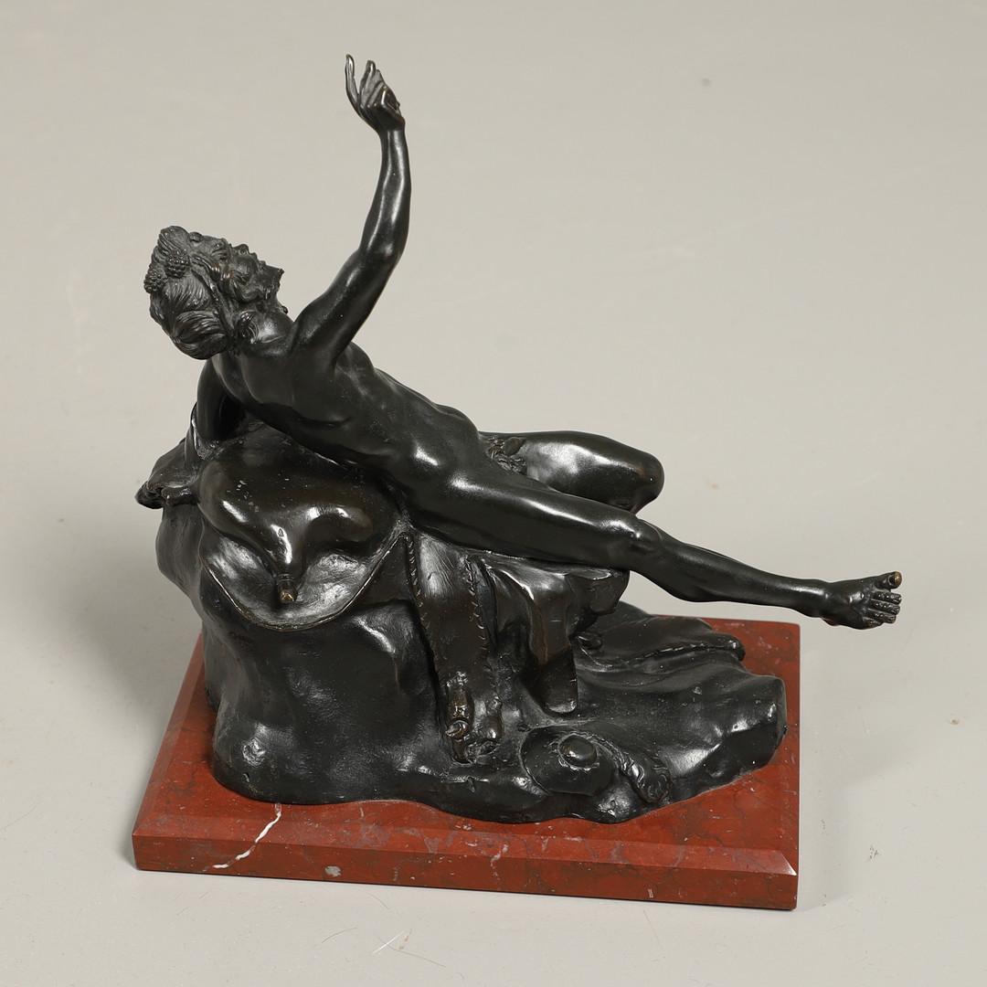 AN ITALIAN BRONZE STUDY OF A BACCHANLIAN FIGURE. - Image 6 of 8