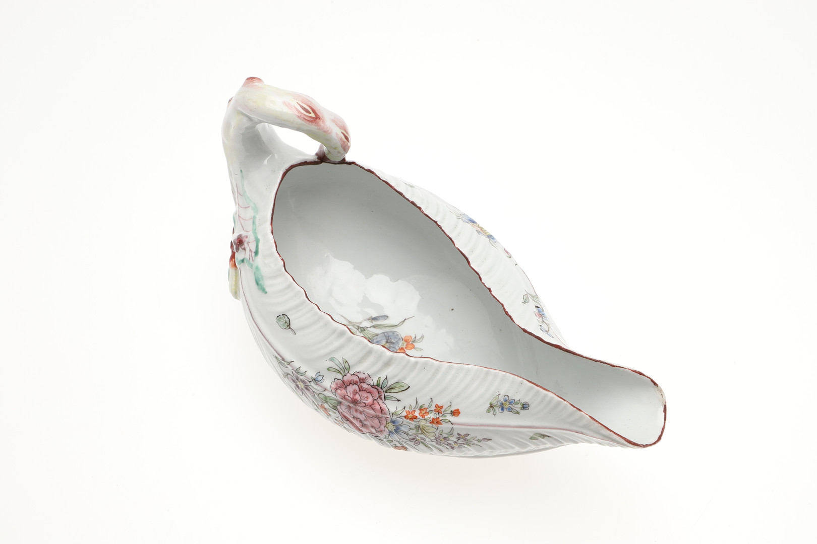 18THC WORCESTER 'COS LETTUCE' SAUCE BOAT. - Image 4 of 9
