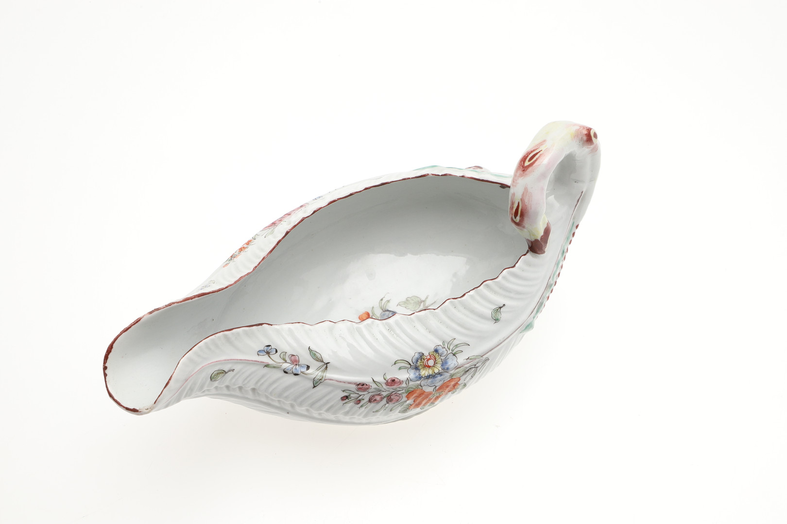 18THC WORCESTER 'COS LETTUCE' SAUCE BOAT. - Image 5 of 9