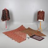 LATE 19THC PAISLEY SHAWL & VARIOUS TEXTILES.