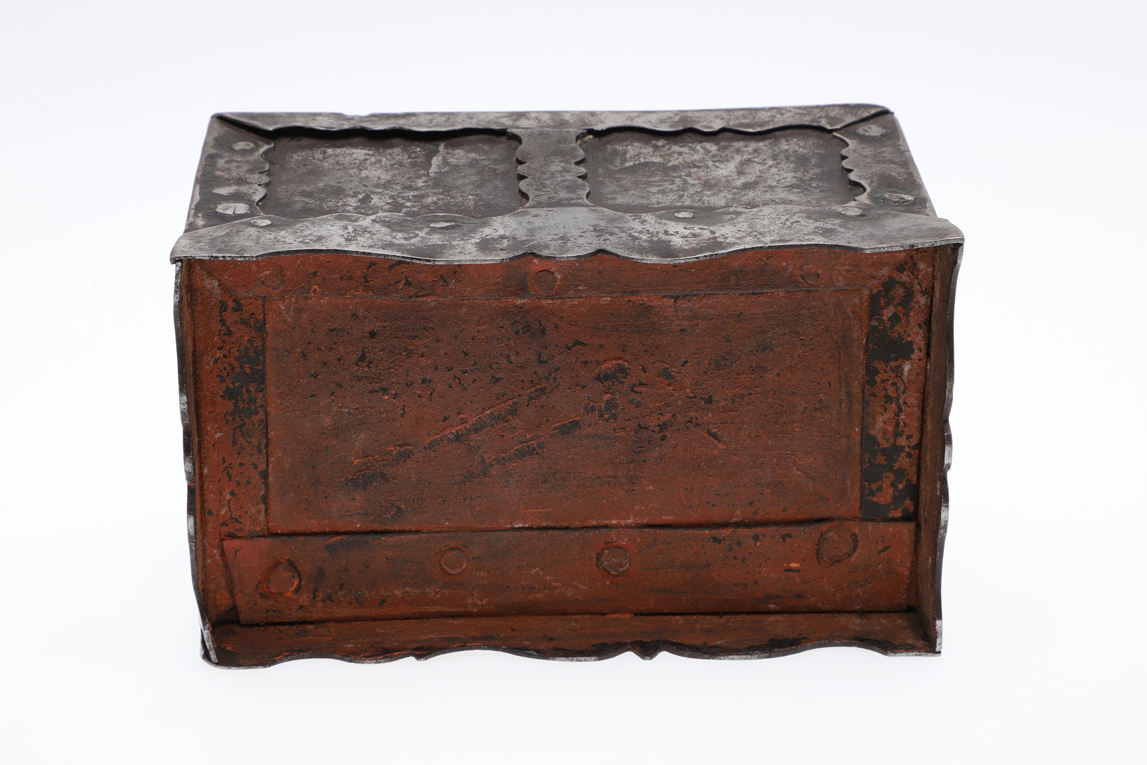 A GERMAN MINIATURE IRON STRONG BOX. - Image 7 of 7