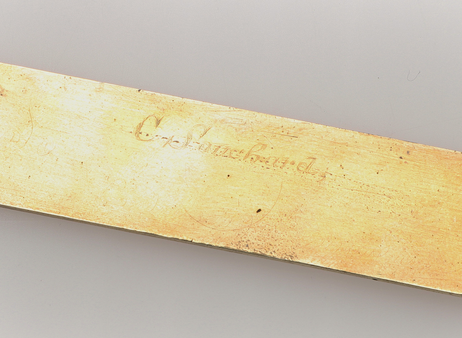 A LATE 17TH CENTURY BRASS FOLDING RULE. - Image 6 of 6
