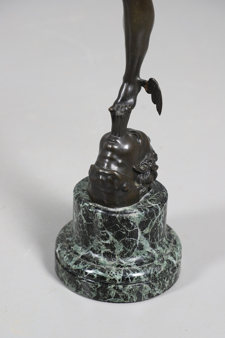 AFTER GIAMBOLOGNA, BARBEDIENNE FOUNDRY BRONZE OF MERCURY. - Image 7 of 12