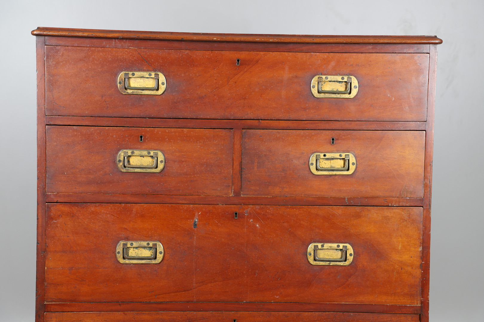 A LATE 19TH CENTURY CAMPAIGN STYLE SECRETAIRE CHEST. - Image 2 of 13
