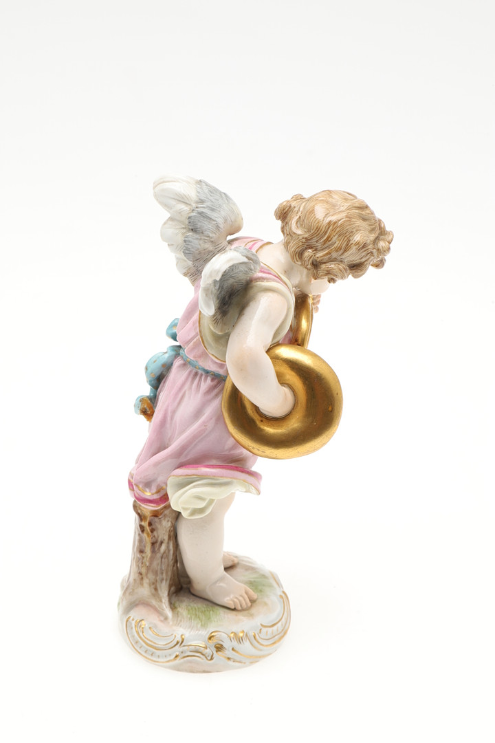 MEISSEN FIGURE GROUP & A WINGED CHERUB. - Image 16 of 18