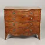 AN 18TH CENTURY MAHOGANY SECRETAIRE CHEST.