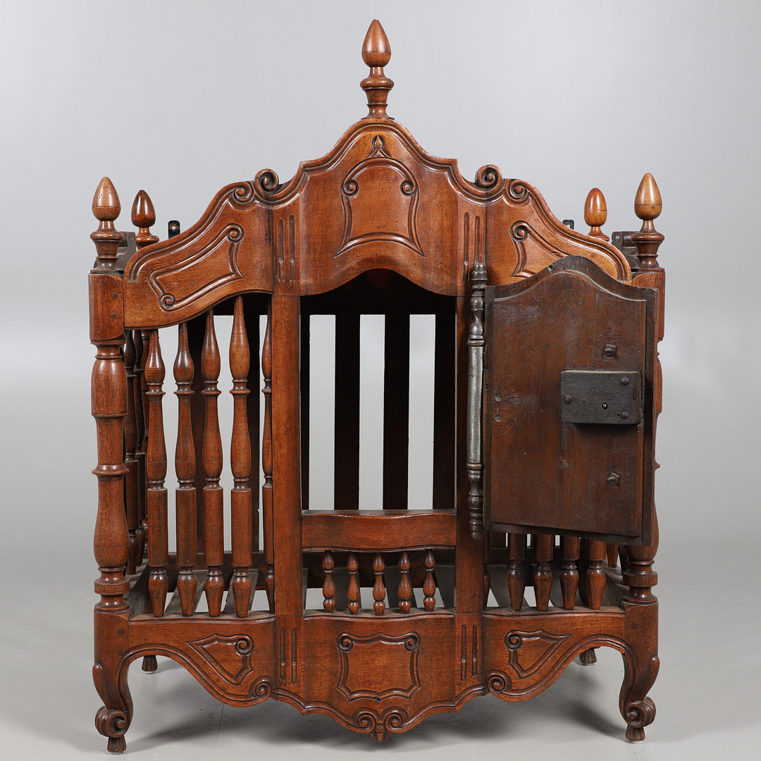 AN ANTIQUE FRENCH FRUITWOOD FOOD HUTCH. - Image 6 of 12