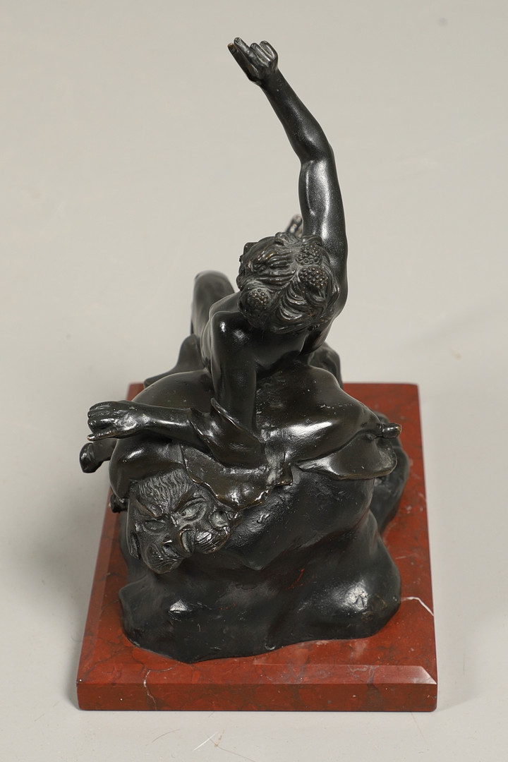 AN ITALIAN BRONZE STUDY OF A BACCHANLIAN FIGURE. - Image 4 of 8