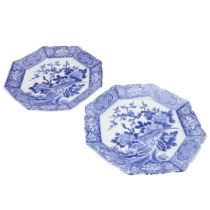 LARGE PAIR OF JAPANESE ARITA BLUE & WHITE CHARGERS.