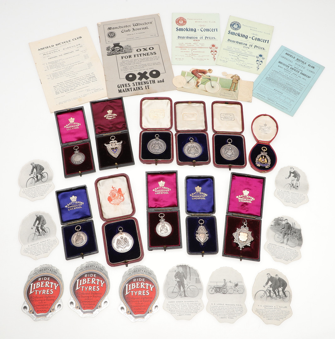 LARGE COLLECTION OF EARLY CYCLING GOLD & SILVER MEDALS, & EPHEMERA - FREDERICK LOWCOCK. - Image 92 of 155