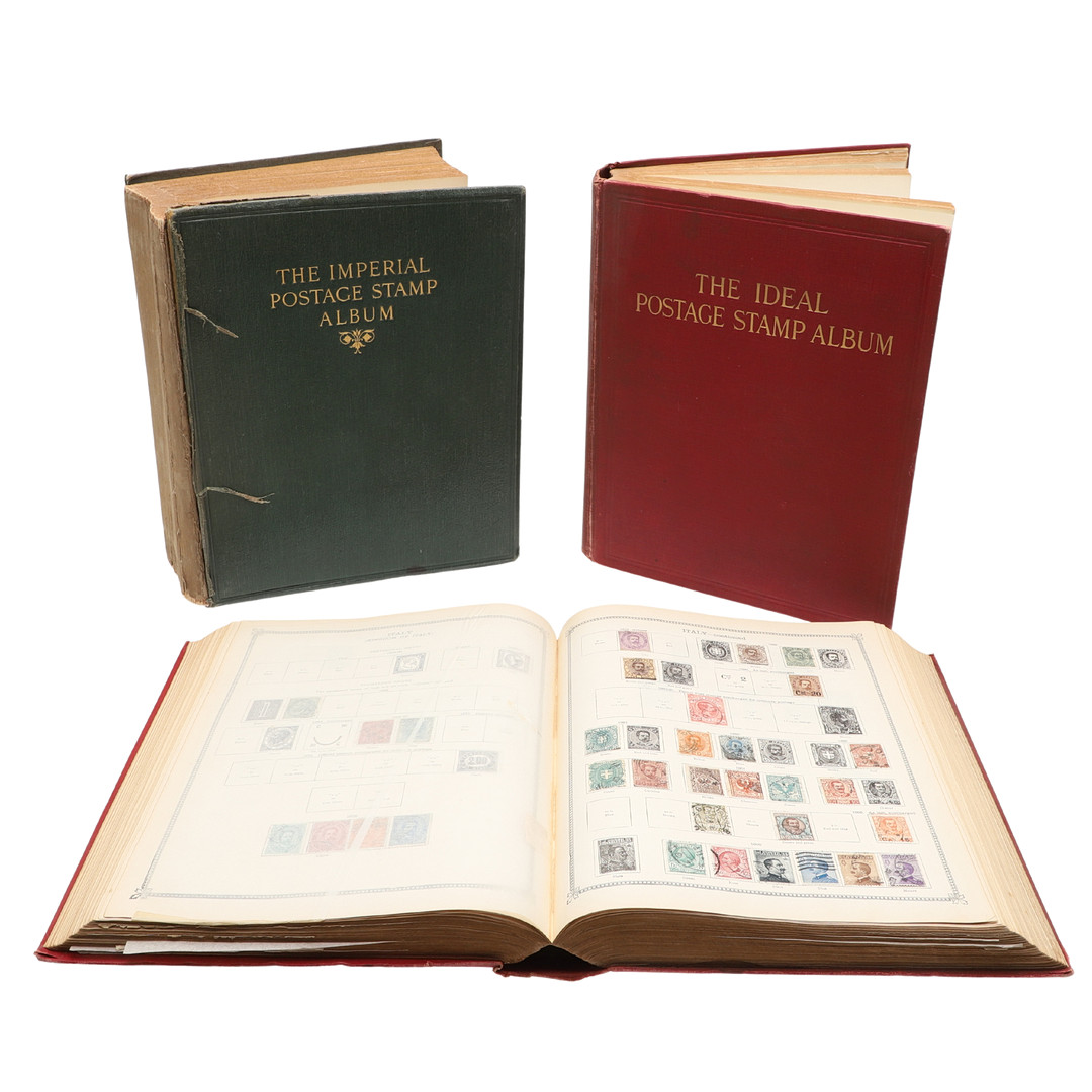 IDEAL & IMPERIAL STAMP ALBUMS.