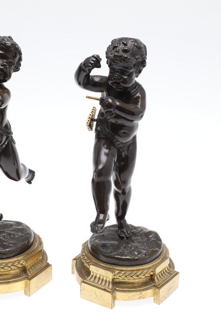 A PAIR OF FRENCH BRONZE PUTTI, IN THE MANNER OF CLAUDE 'CLODION' MICHEL. - Image 9 of 15