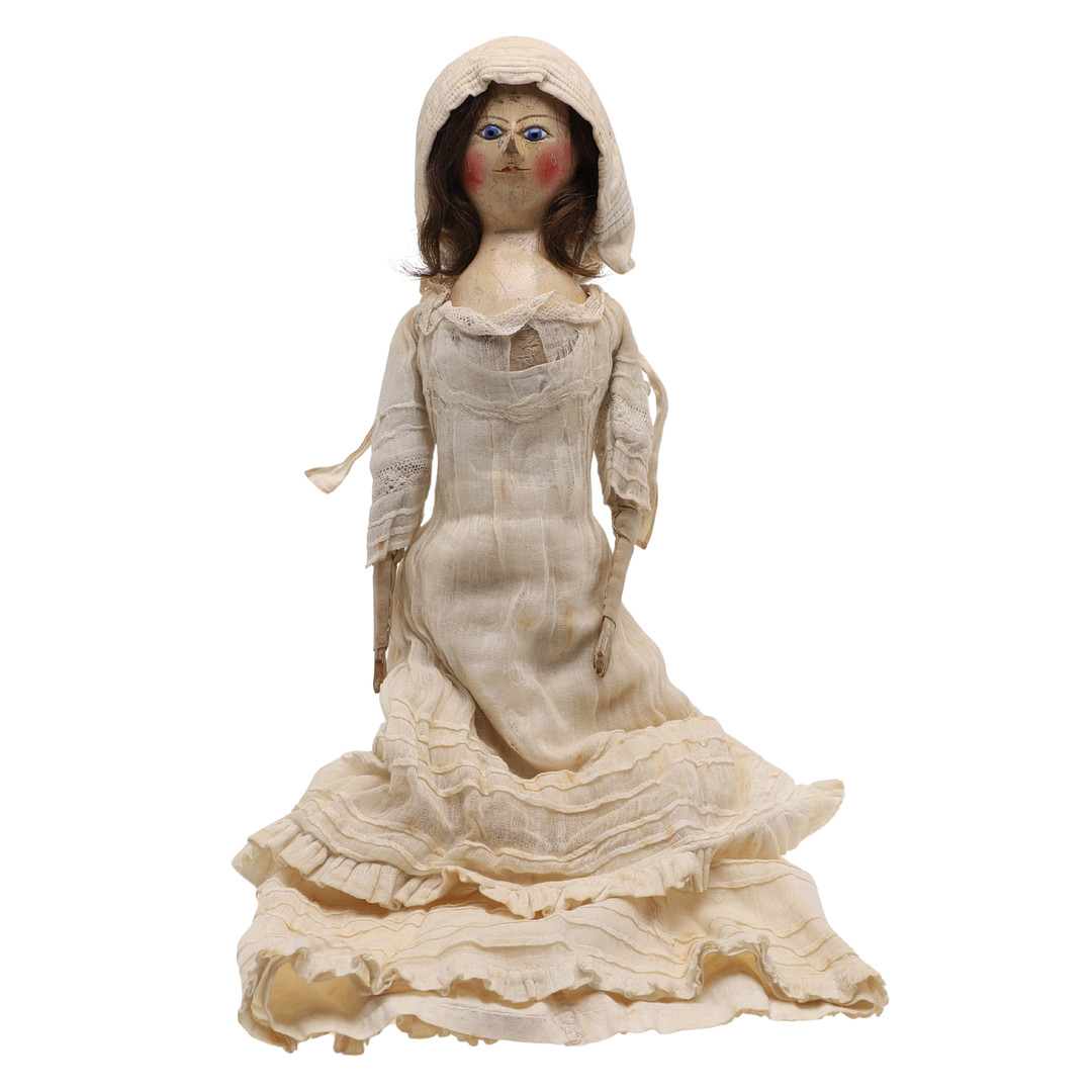 A LATE 18TH CENTURY WOODEN PEG DOLL. - Image 2 of 30