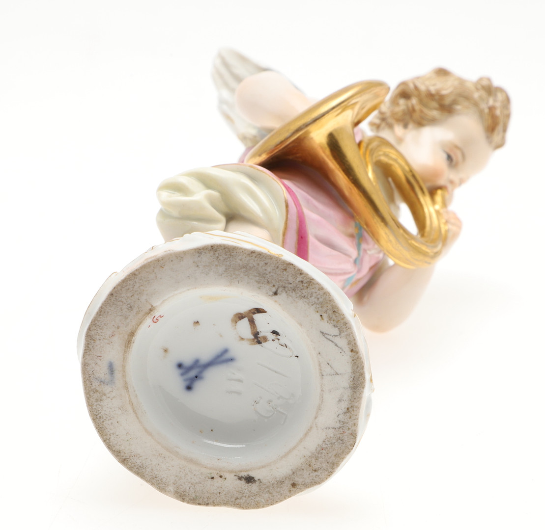 MEISSEN FIGURE GROUP & A WINGED CHERUB. - Image 17 of 18