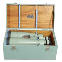 A PAIR OF CASED FUJI MEIBO 15 x 80 MARINE BINOCULARS & ACCESSORIES.