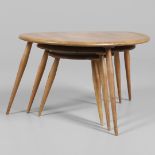 ERCOL - VINTAGE NEST OF 'PEBBLE' TABLES.