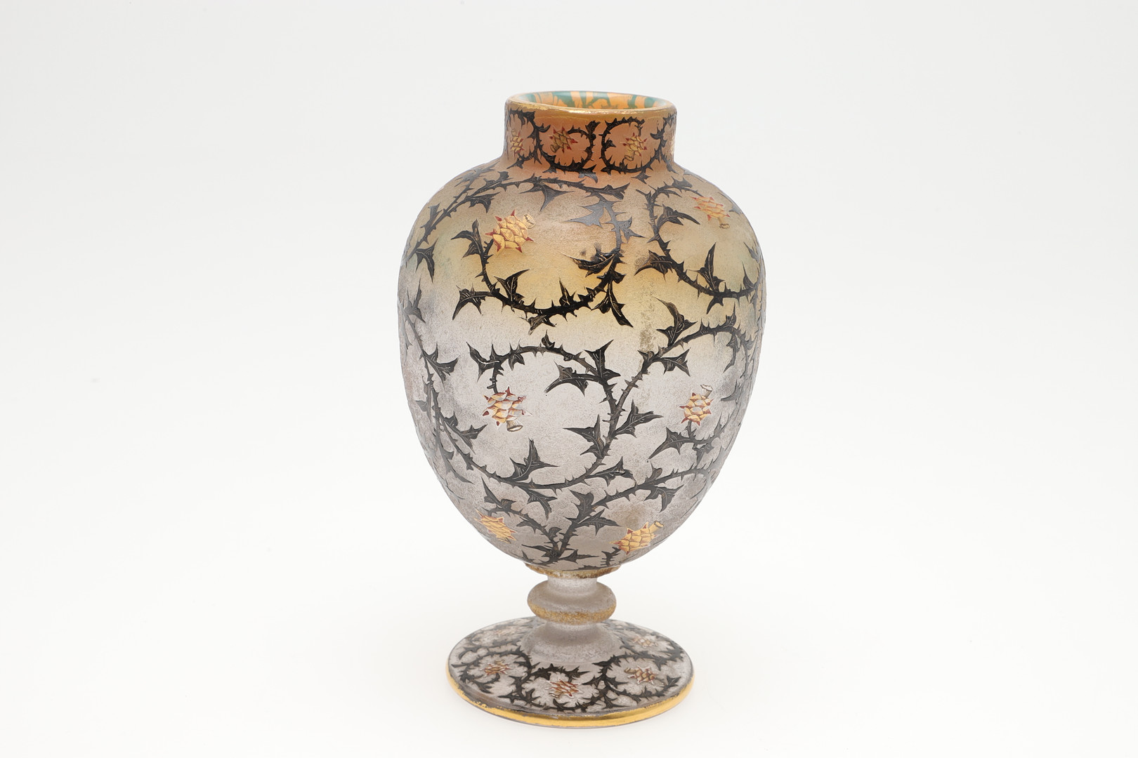 DAUM NANCY - 'THISTLE' CAMEO GLASS VASE. - Image 4 of 17