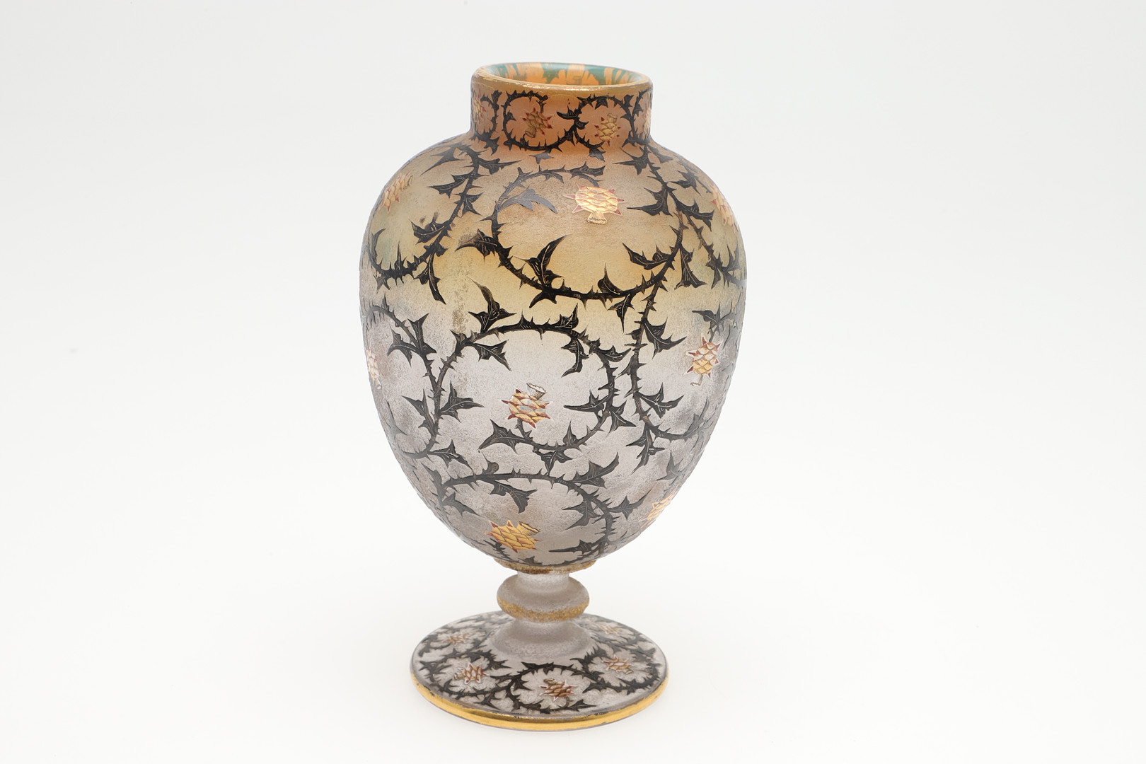 DAUM NANCY - 'THISTLE' CAMEO GLASS VASE. - Image 5 of 17