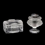 LALIQUE TABLE LIGHTER & DRESSING TABLE BOX.