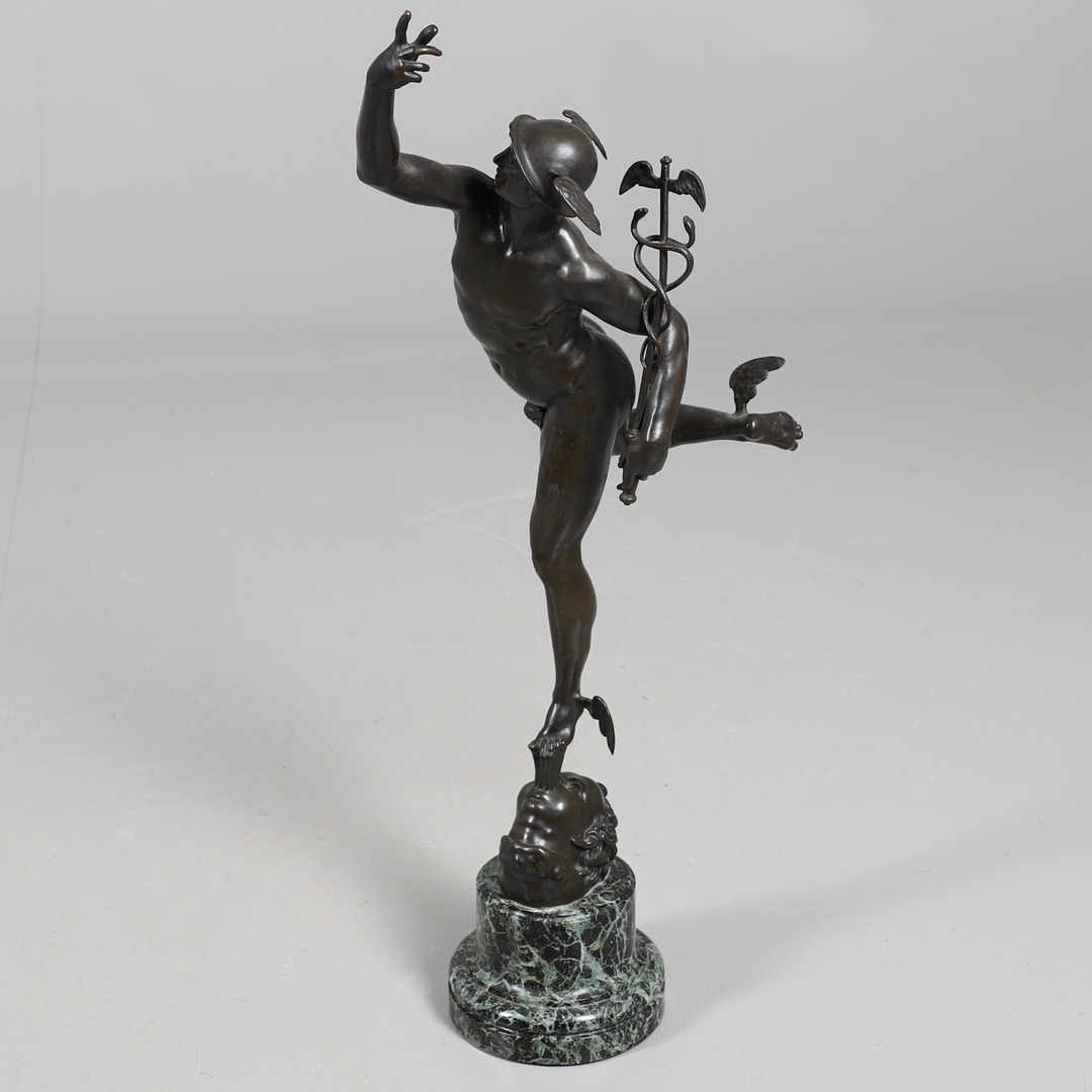 AFTER GIAMBOLOGNA, BARBEDIENNE FOUNDRY BRONZE OF MERCURY. - Image 2 of 12
