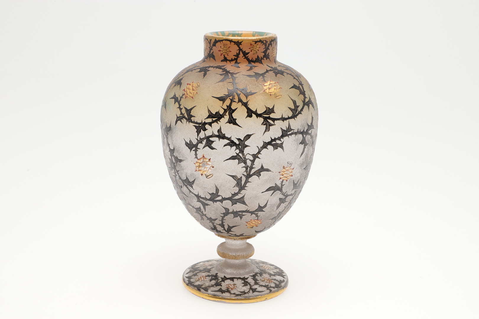 DAUM NANCY - 'THISTLE' CAMEO GLASS VASE. - Image 2 of 17