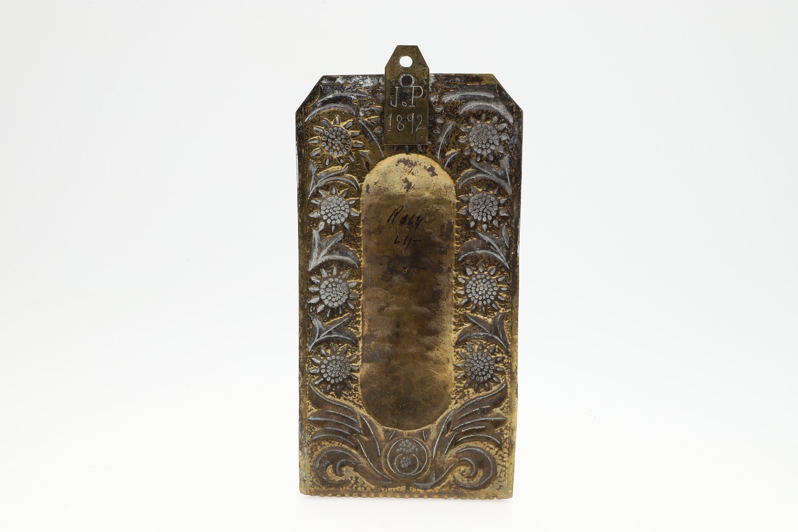 JOHN PEARSON - ARTS & CRAFTS BRASS CANDLE SCONCE, 1892. - Image 5 of 8