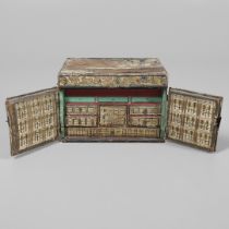 A 17TH CENTURY STUMPWORK CASKET.