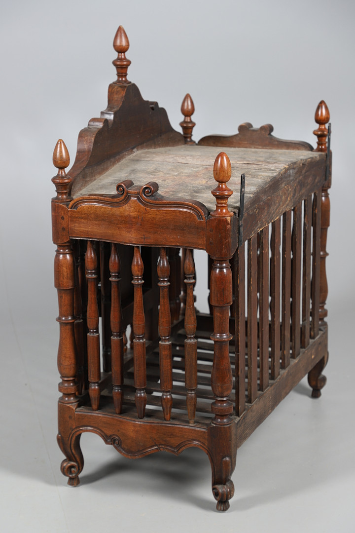 AN ANTIQUE FRENCH FRUITWOOD FOOD HUTCH. - Image 8 of 12