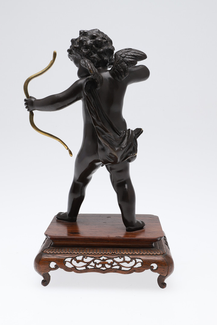 A FRENCH BRONZE STUDY OF CUPID. - Image 7 of 10