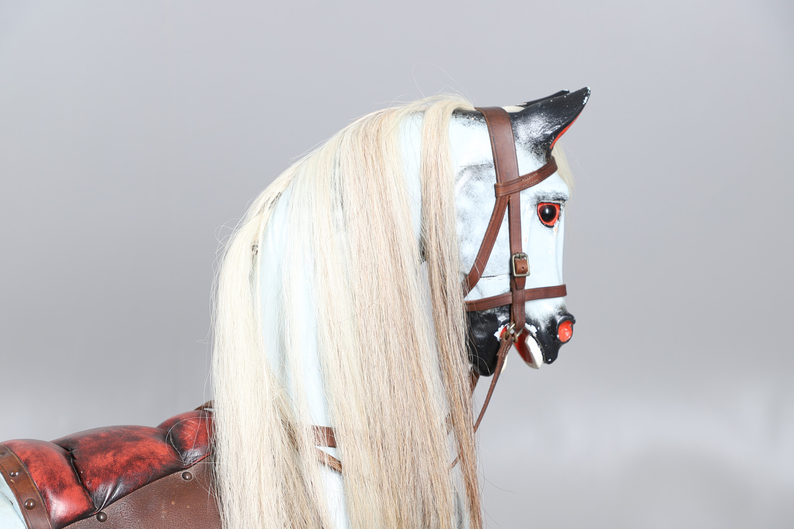 A STEVENSON BROTHERS DAPPLE GREY ROCKING HORSE. - Image 23 of 29
