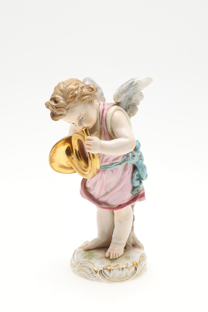 MEISSEN FIGURE GROUP & A WINGED CHERUB. - Image 14 of 18