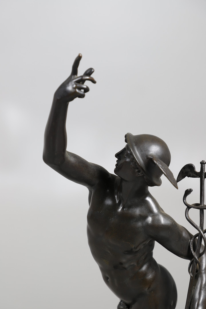 AFTER GIAMBOLOGNA, BARBEDIENNE FOUNDRY BRONZE OF MERCURY. - Image 3 of 12