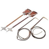 SWAINE & ADENEY SILVER MOUNTED RIDING CROPS & SWAINE SHOOTING STICKS.