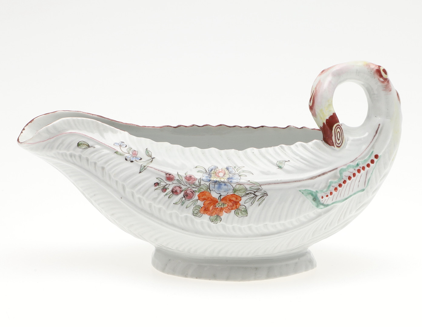 18THC WORCESTER 'COS LETTUCE' SAUCE BOAT. - Image 3 of 9