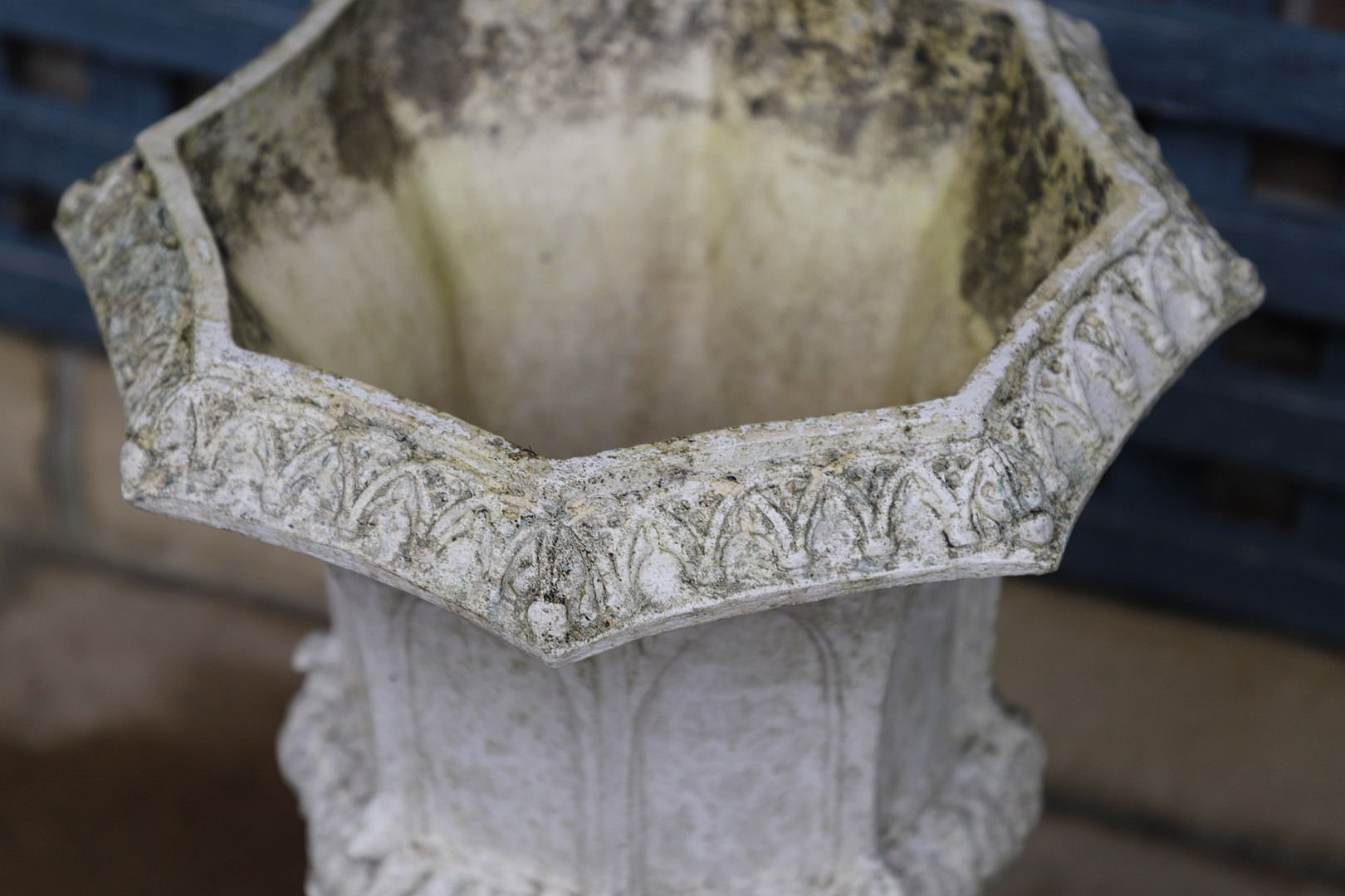 A PAIR OF FRENCH PAINTED BUFF TERRACOTTA URNS. - Image 5 of 11