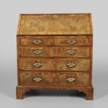 AN 18TH CENTURY INLAID WALNUT BUREAU.