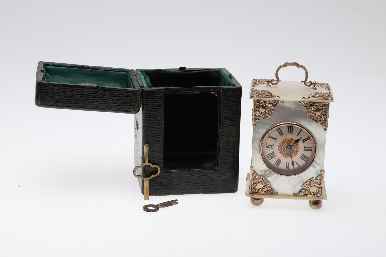 A VICTORIAN MOTHER OF PEARL BOUDOIR TIMEPIECE. - Image 10 of 13