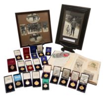 LARGE COLLECTION OF EARLY CYCLING GOLD & SILVER MEDALS, & EPHEMERA - FREDERICK LOWCOCK.
