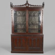 A REGENCY MAHOGANY LIBRARY BOOKCASE, POSSIBLY IRISH.