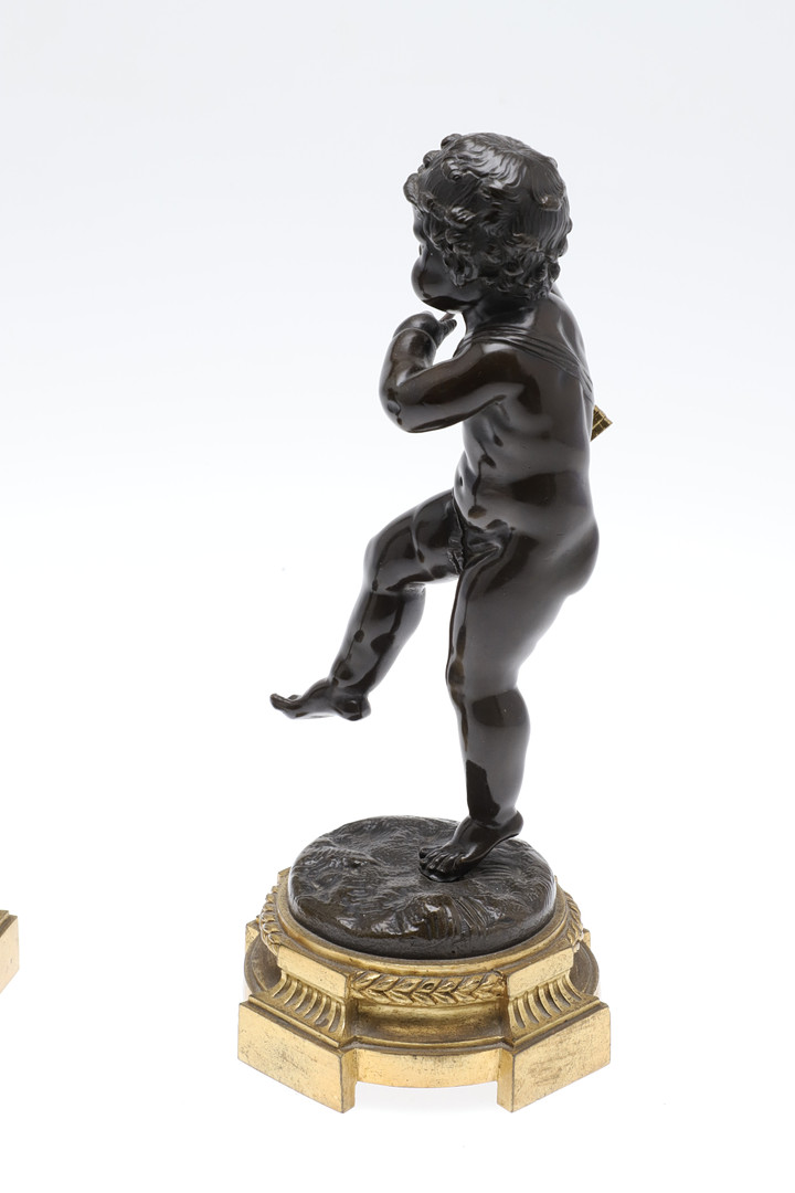 A PAIR OF FRENCH BRONZE PUTTI, IN THE MANNER OF CLAUDE 'CLODION' MICHEL. - Image 13 of 15