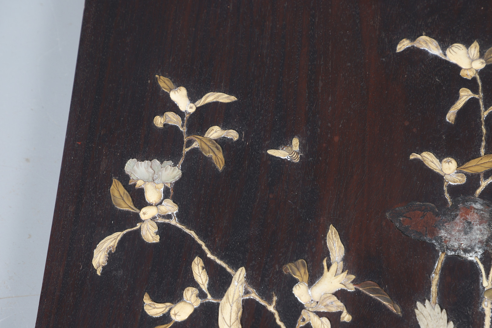 MEIJI PERIOD JAPANESE ROSEWOOD & INLAID PANEL - SIGNED. - Image 8 of 11