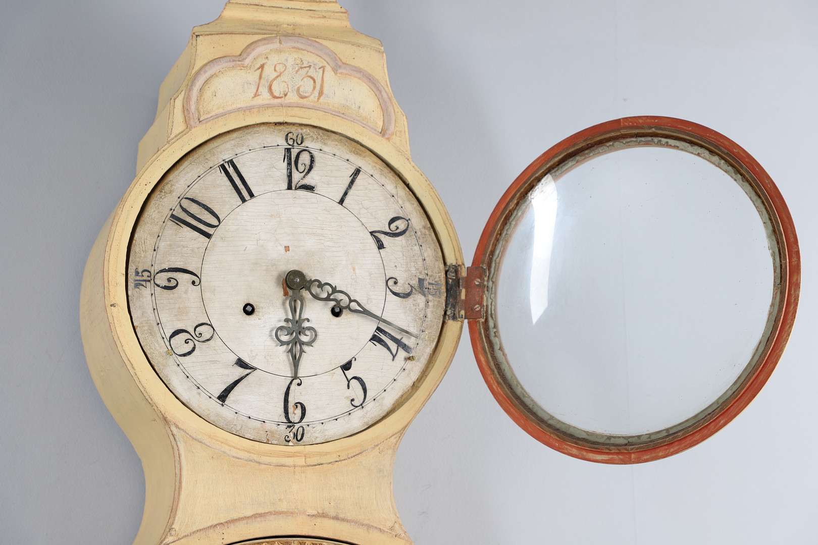 A 19TH CENTURY FINNISH 'COMTOISE' CLOCK, Ã–STROBOTHNIA REGION. - Image 5 of 26
