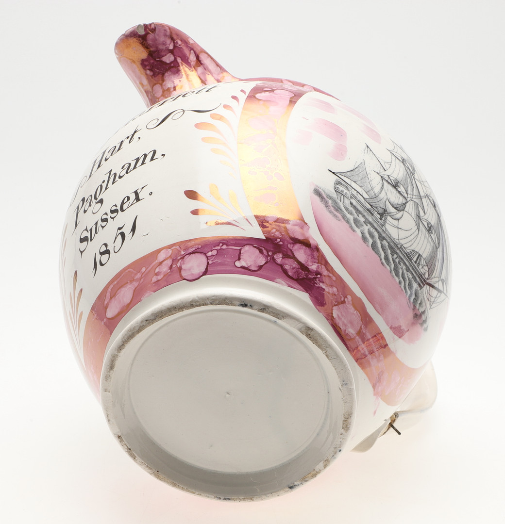 LARGE SUNDERLAND LUSTRE JUGS & OTHER ITEMS - JAMES & HARRIETT HART 1851. - Image 15 of 25