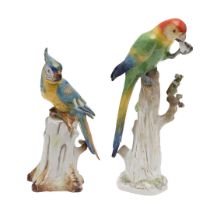 MEISSEN PORCELAIN PARROT & ANOTHER MODEL OF A PARROT.