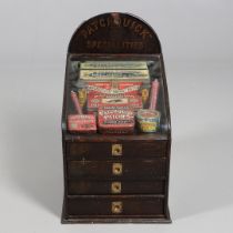 ADVERTISING - RARE PATCHQUICK SPECIALITIES SHOP CABINET & CONTENTS.